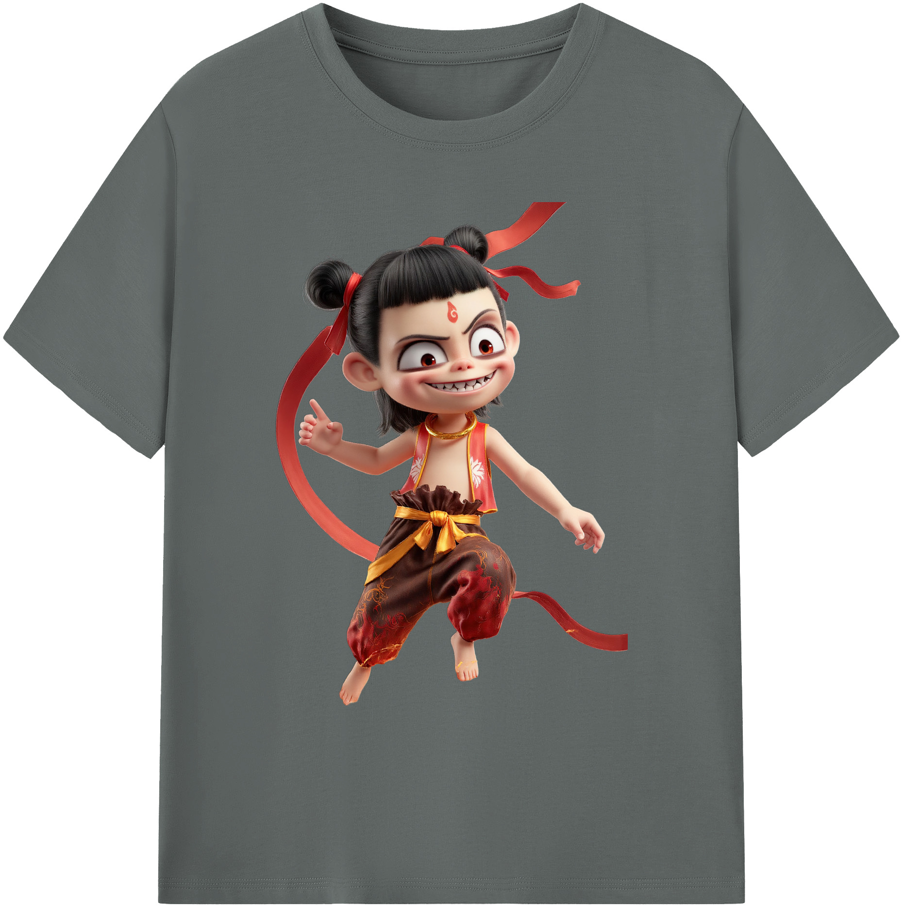 （画像用） Ne Zha 2 ナタ 魔童の大暴れ 綿100％ メンズ半袖Tシャツ｜肌触りやわらか＆通気性